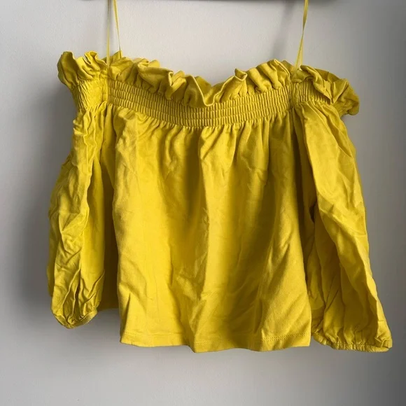 Zara Vibrant Yellow Ruffle Top - Picture 1 of 3